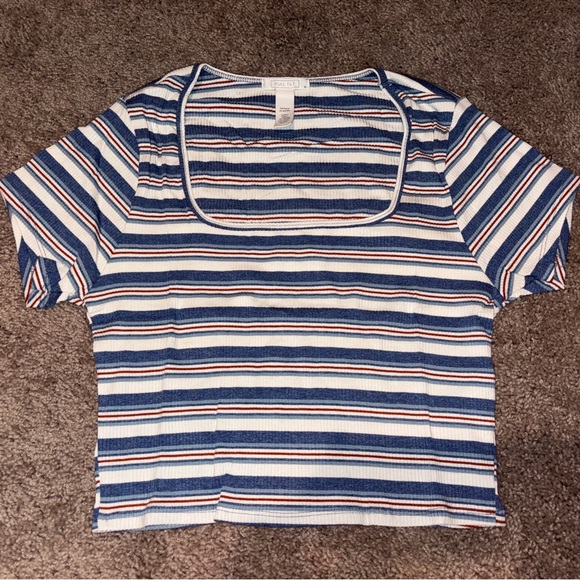 Full Tilt Tops - NWOT! Full Tilt Navy and White Striped Tee